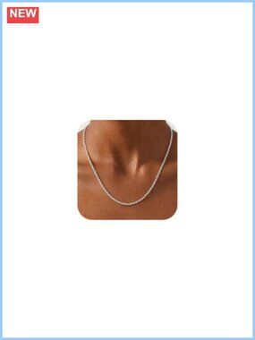 S925 Sterling Silver Necklace 3.5mm Rope Chain for Women, Italian Clasp